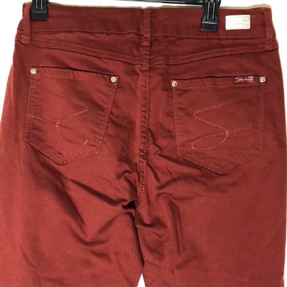 Women’s Seven7 jeans tummy less skinny jeans 10 slimming tummy pane Terracotta - Picture 4 of 8